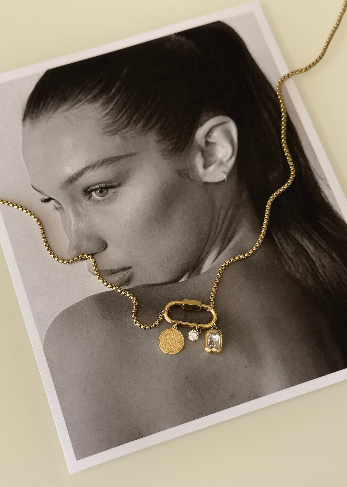 Oval charm necklace