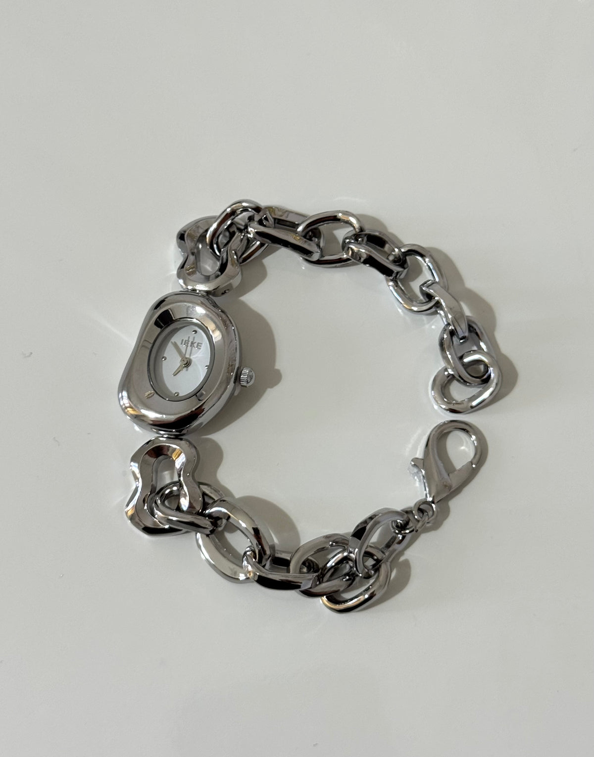 Wavy silver premium watch