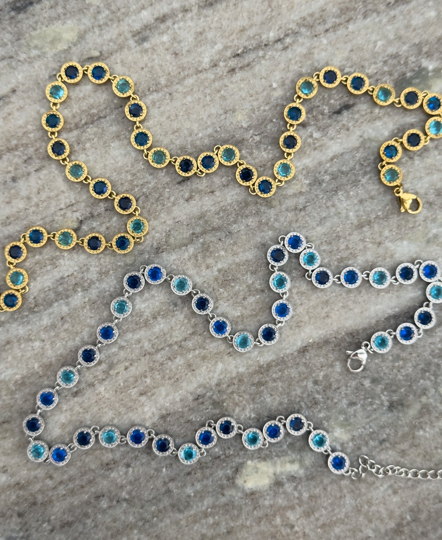Blue diamond necklace
