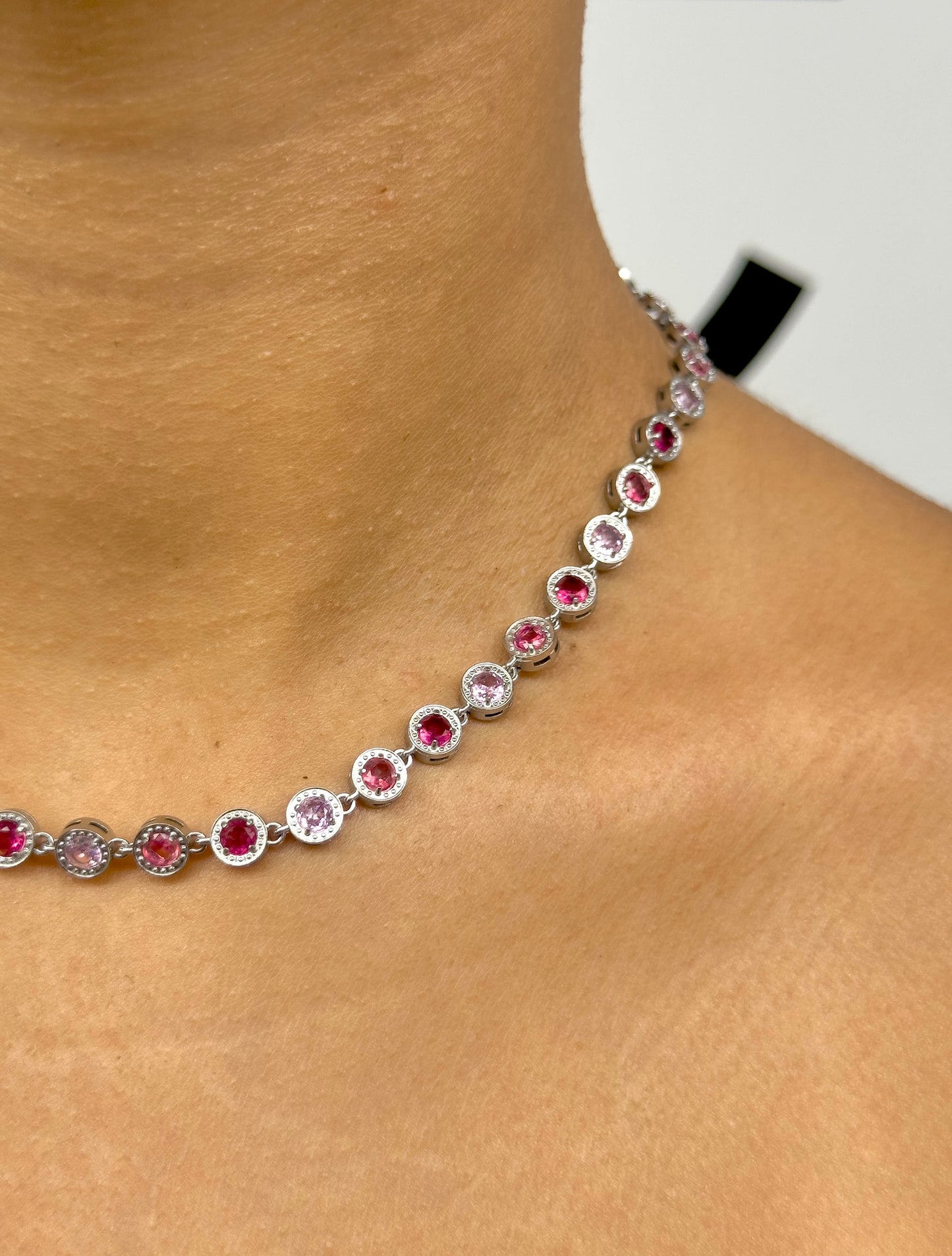 Pink diamond necklace
