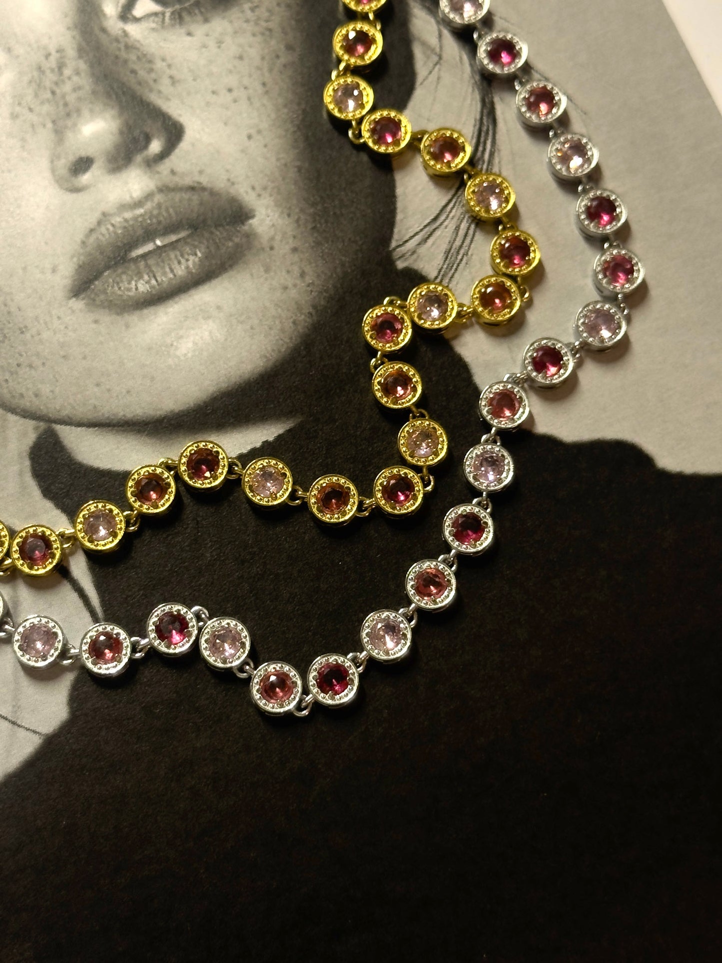 Pink diamond necklace