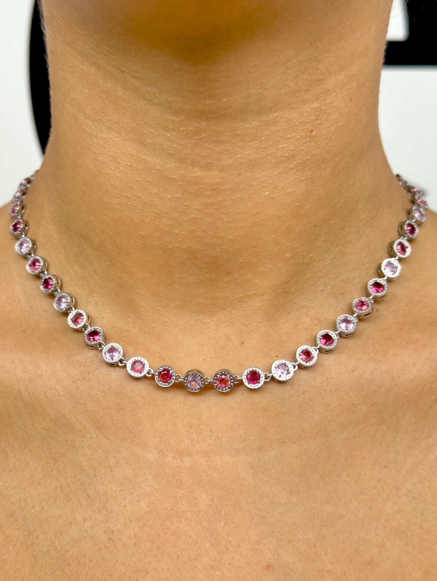 Pink diamond necklace