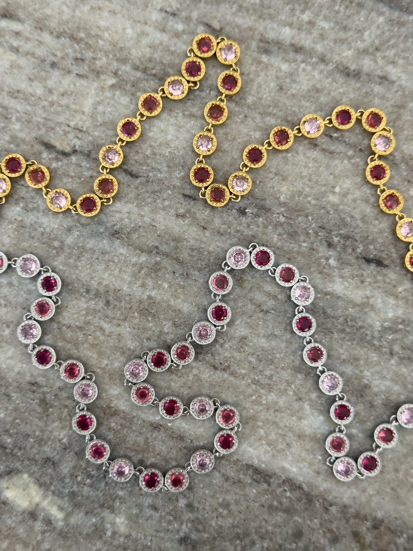 Pink diamond necklace