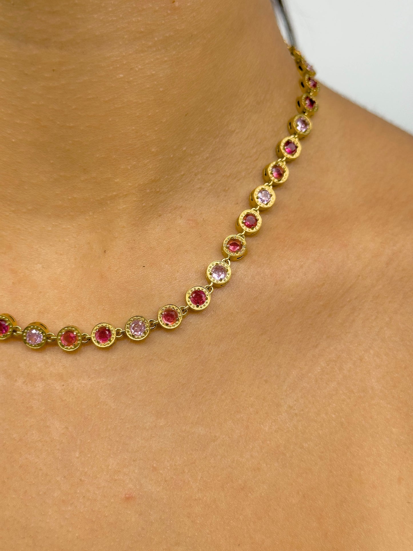 Pink diamond necklace