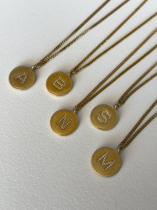 Circle letter necklace