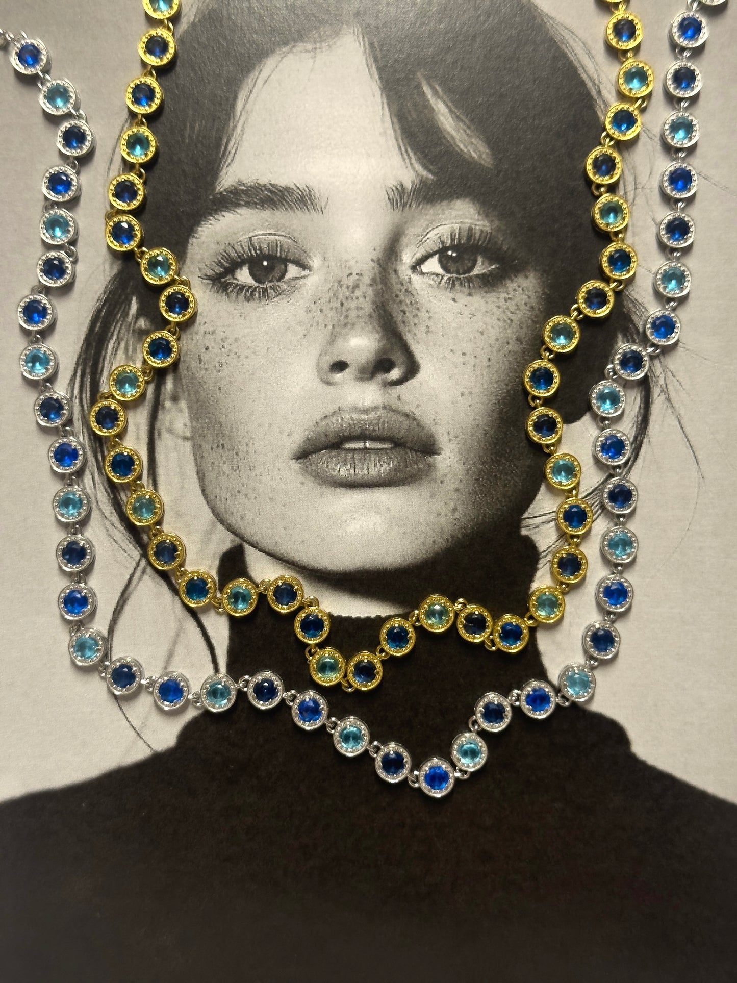 Blue diamond necklace