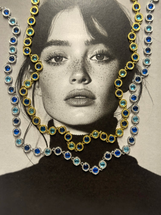 Blue diamond necklace