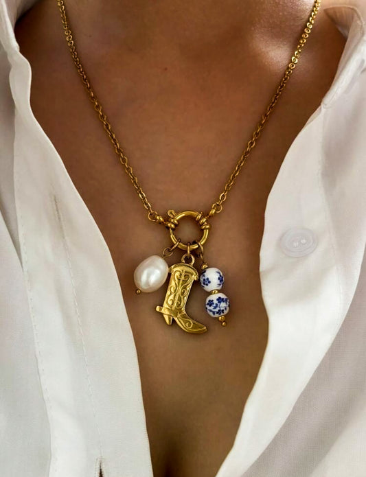 Boot charm necklace