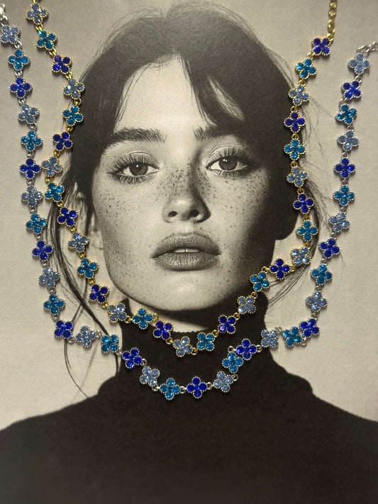 Blue glam necklace