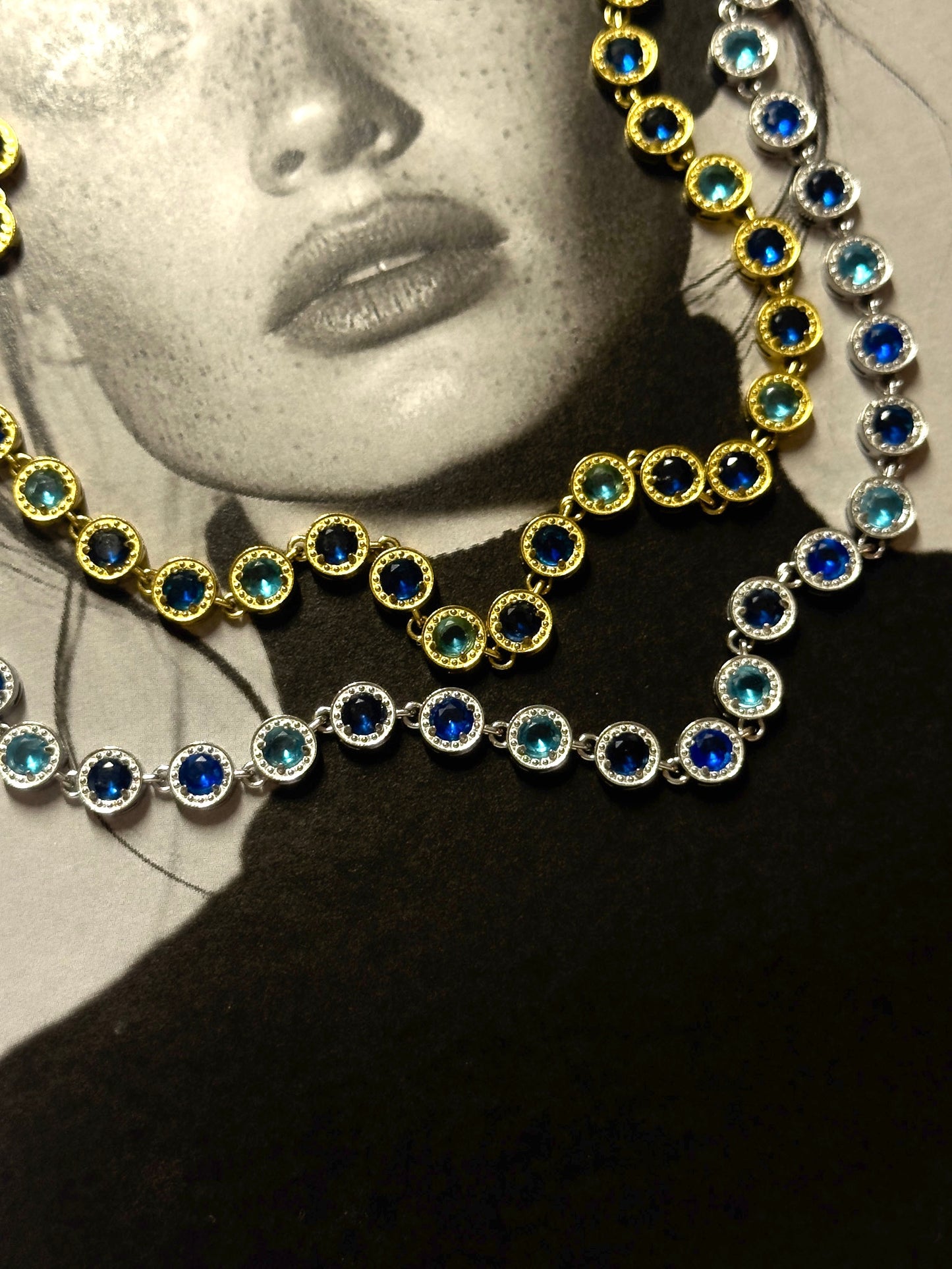 Blue diamond necklace