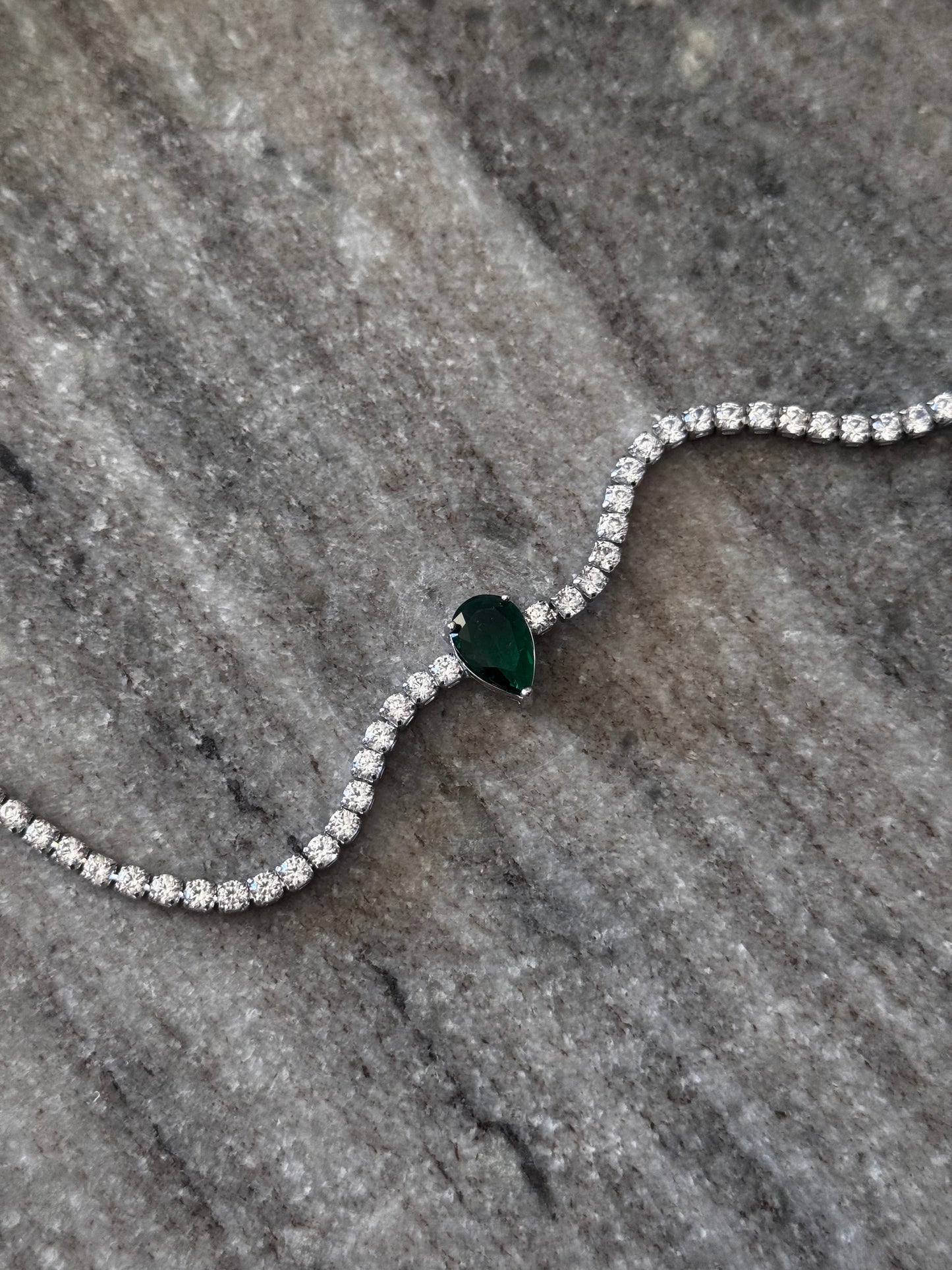 Emerald drop bracelet