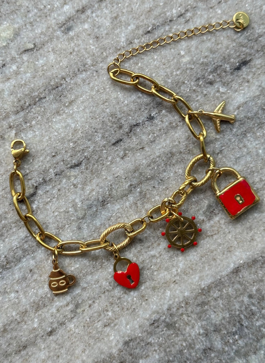 Travel charm bracelet