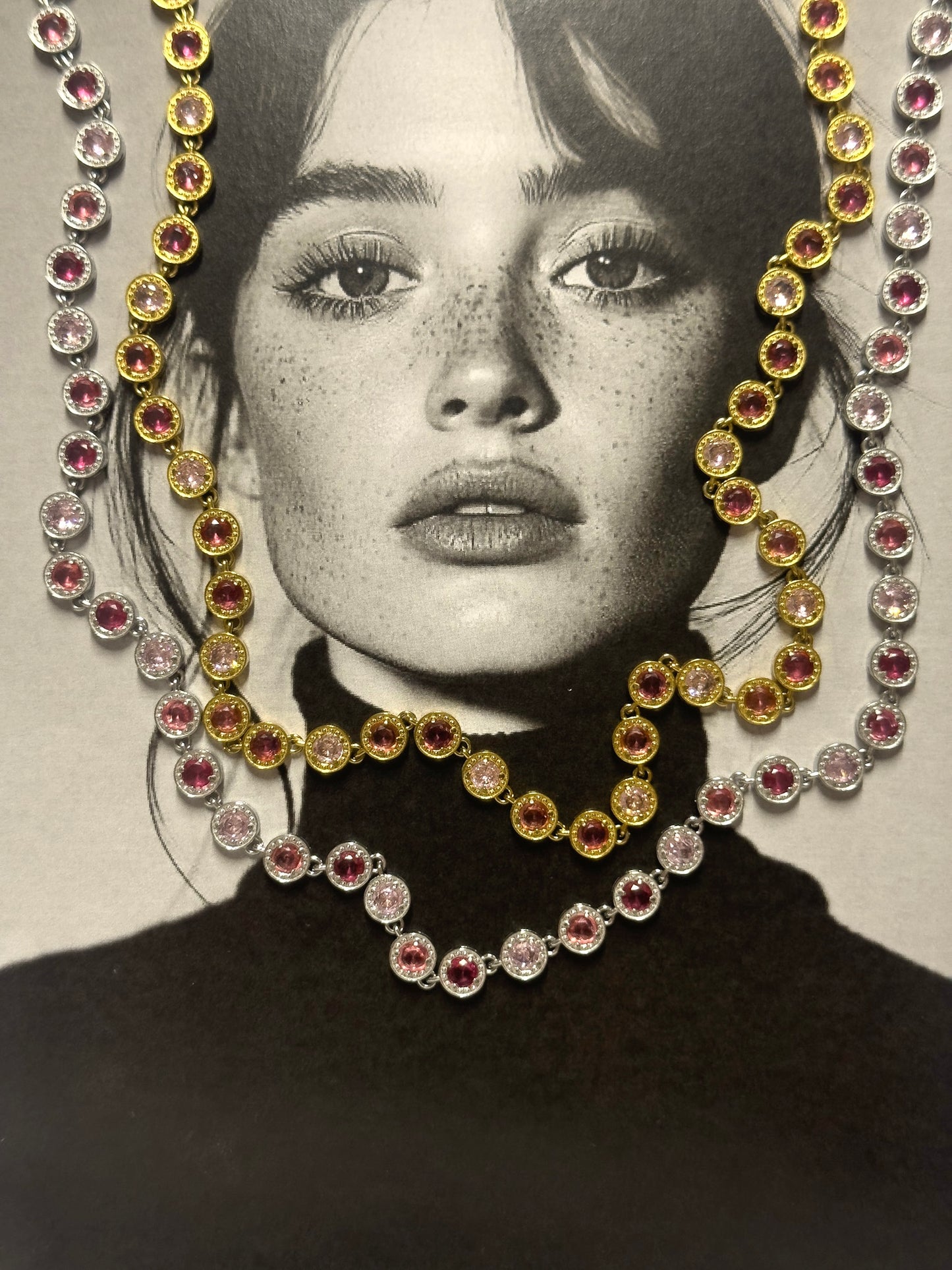 Pink diamond necklace