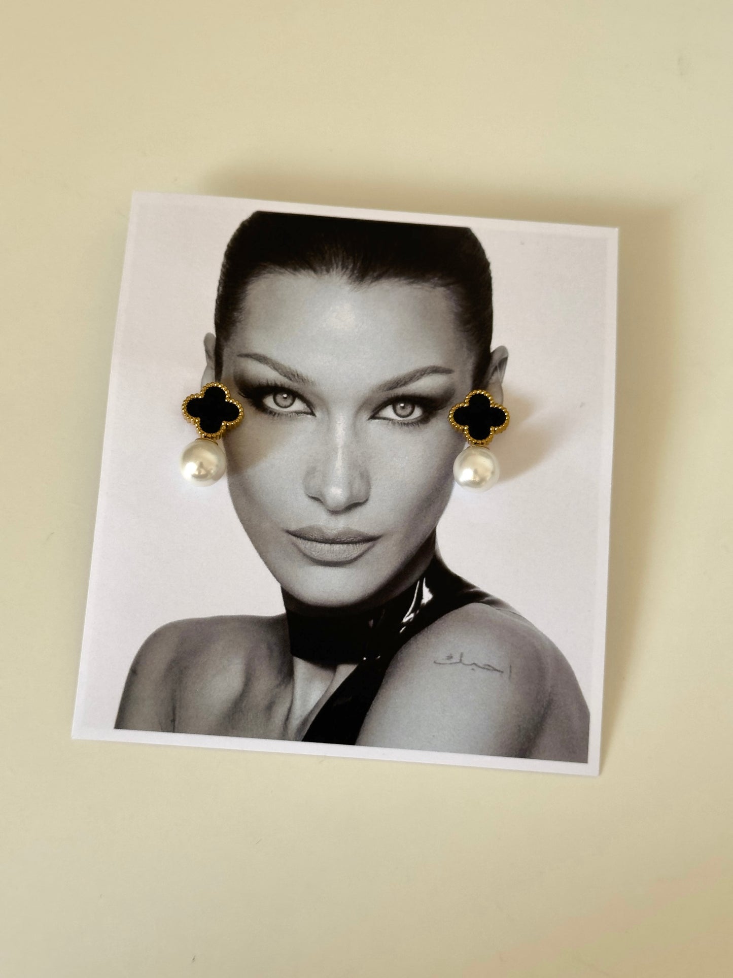 V c earrings with pearls