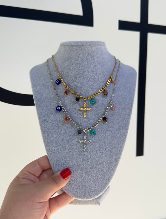 Cross charm necklace