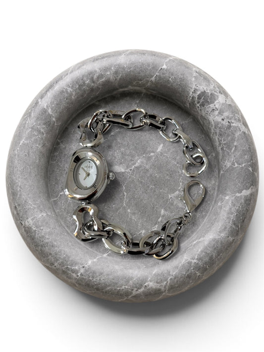 Wavy silver premium watch